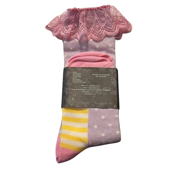NWT Matilda Jane Enchanted Garden Harper Easter Socks Lace Pastel Girls Large - Picture 4 of 8